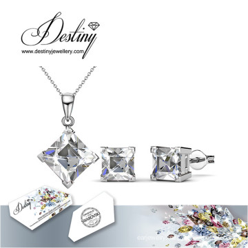 Destiny Jewellery Crystal From Swarovski Set 7 Days Princess Pendant and Earrings